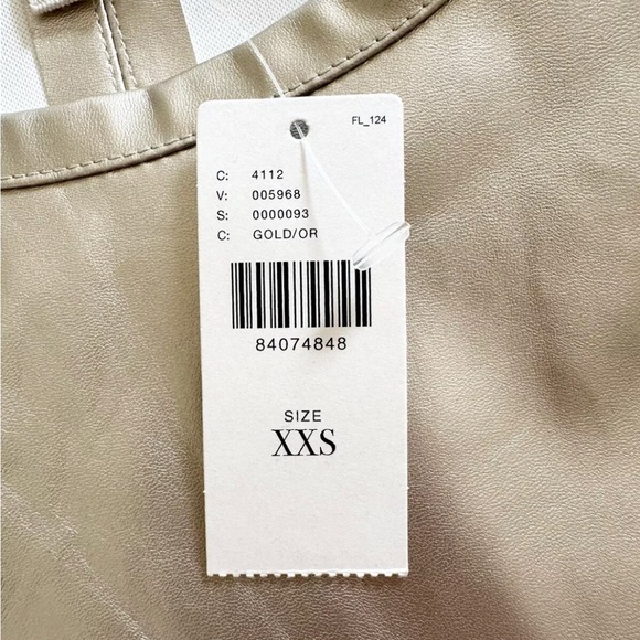 Anthropologie Porridge Clothing XXS Gold Shirt Short Sleeve NWT $88 New - Picture 12 of 16